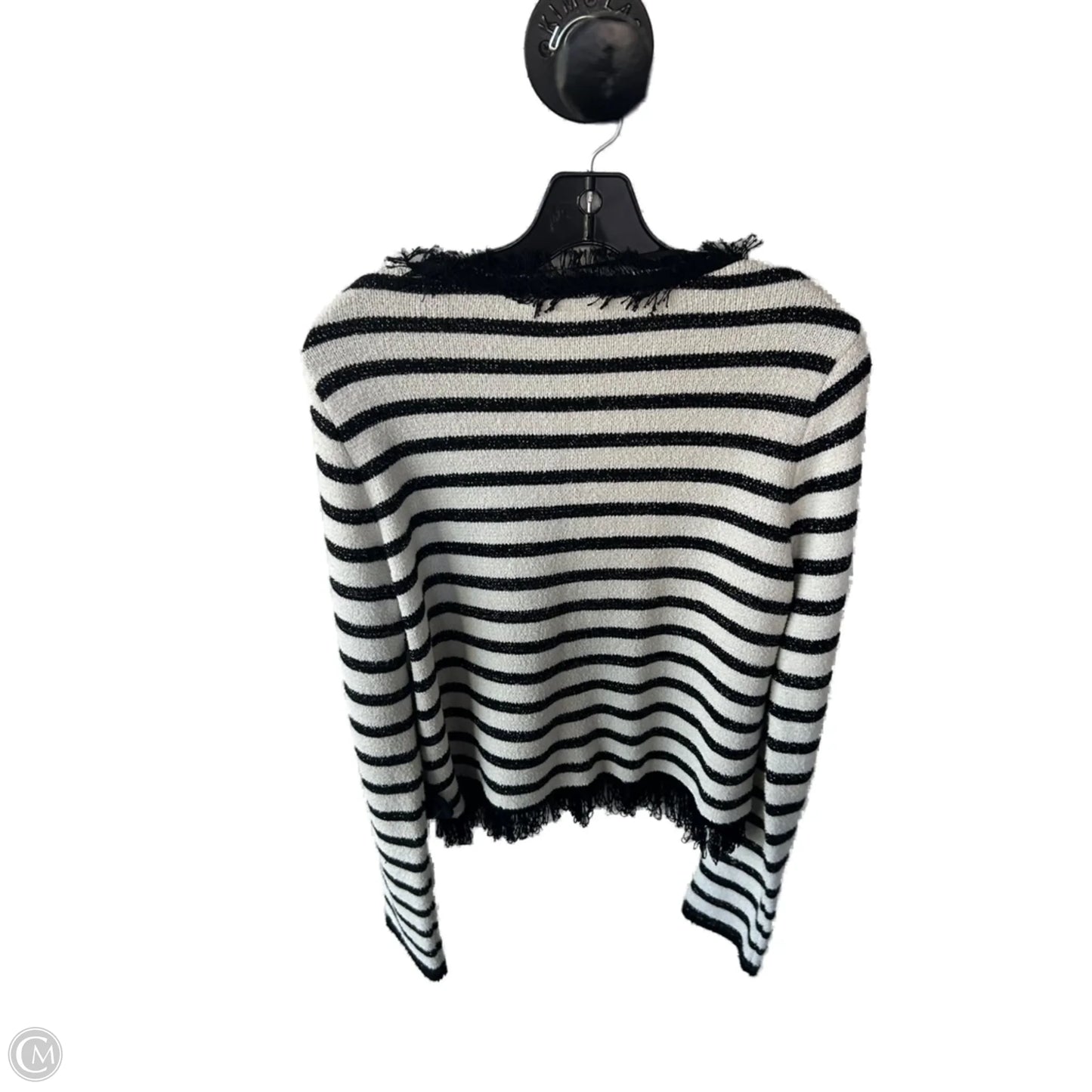 Sweater Cardigan By Mng In Black & Cream, Size: M