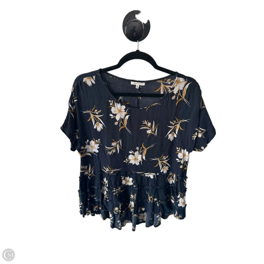Top Short Sleeve By Clothes Mentor In Blue & Yellow, Size: M
