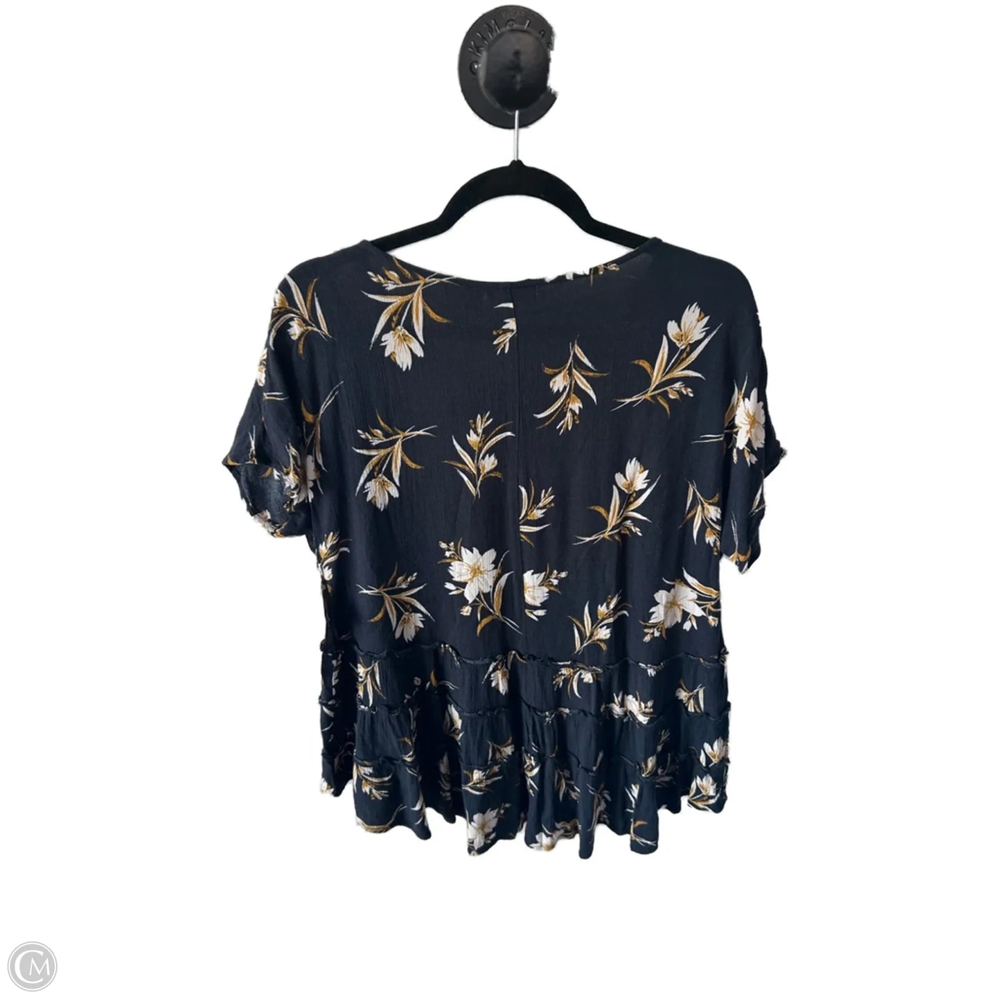 Top Short Sleeve By Clothes Mentor In Blue & Yellow, Size: M