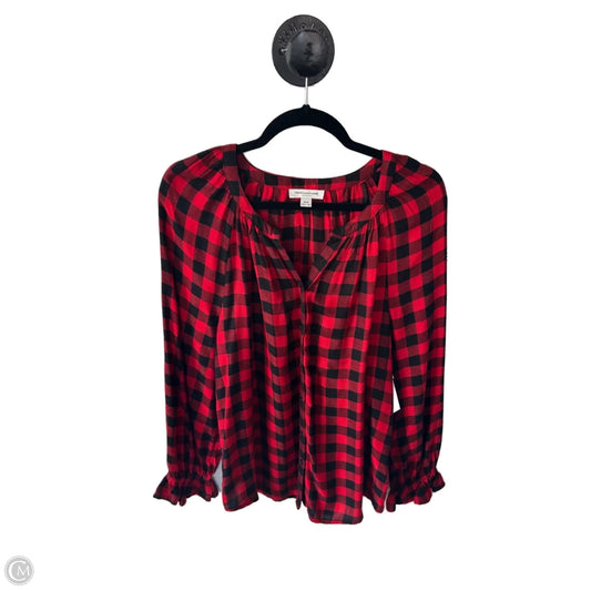 Top Long Sleeve By Beachlunchlounge In Black & Red, Size: M