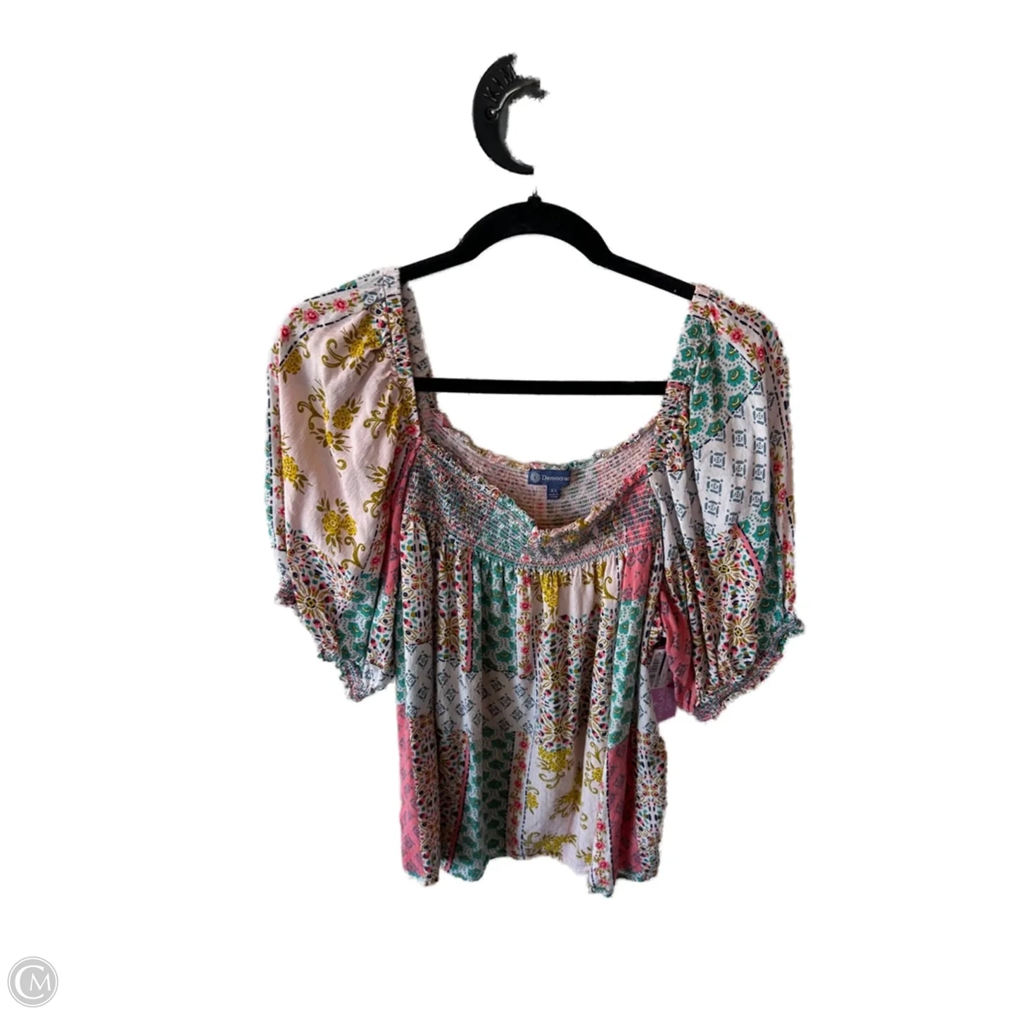 Top Short Sleeve By Democracy In Blue & Pink, Size: Xl