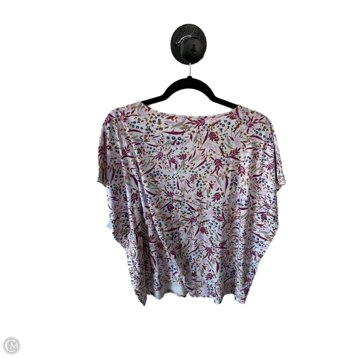 Top Short Sleeve By Ann Taylor In Pink & Purple, Size: Xl