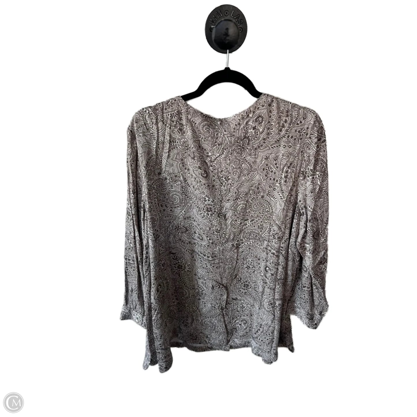 Top Long Sleeve By Pure Jill In Brown & Tan, Size: Xl