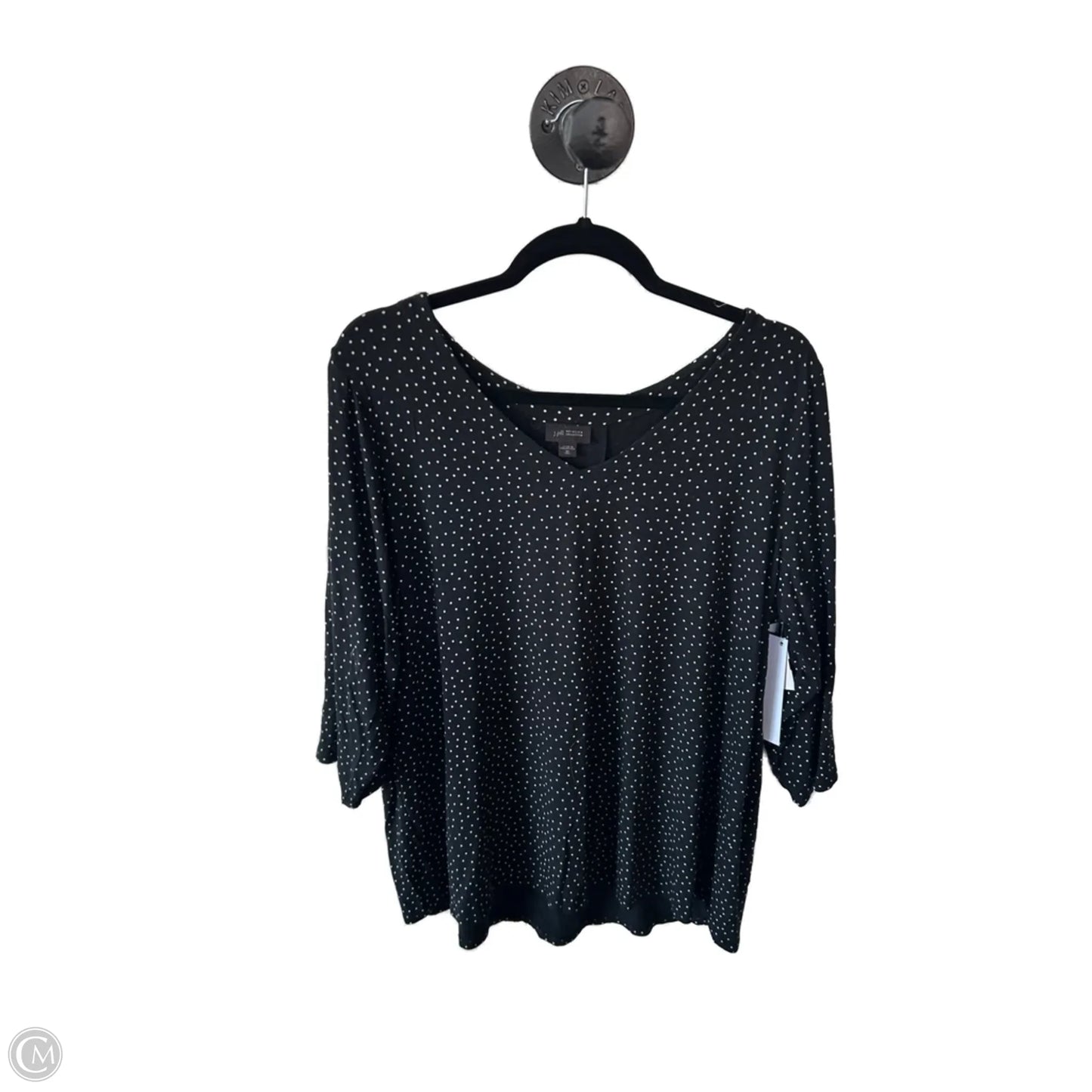 Top Long Sleeve Basic By J. Jill In Black & White, Size: Xl