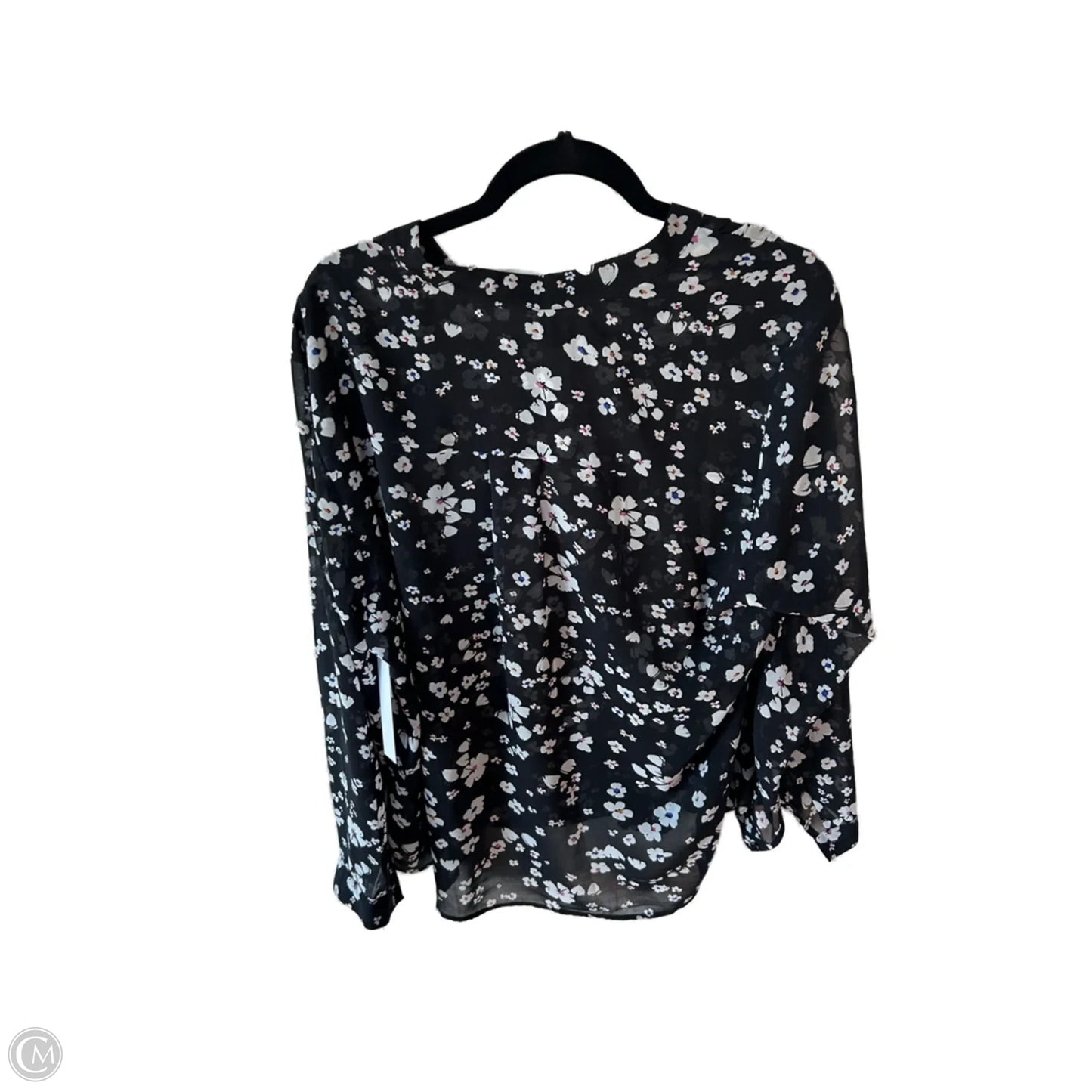 Top Long Sleeve By Cabi In Black & White, Size: Xxl