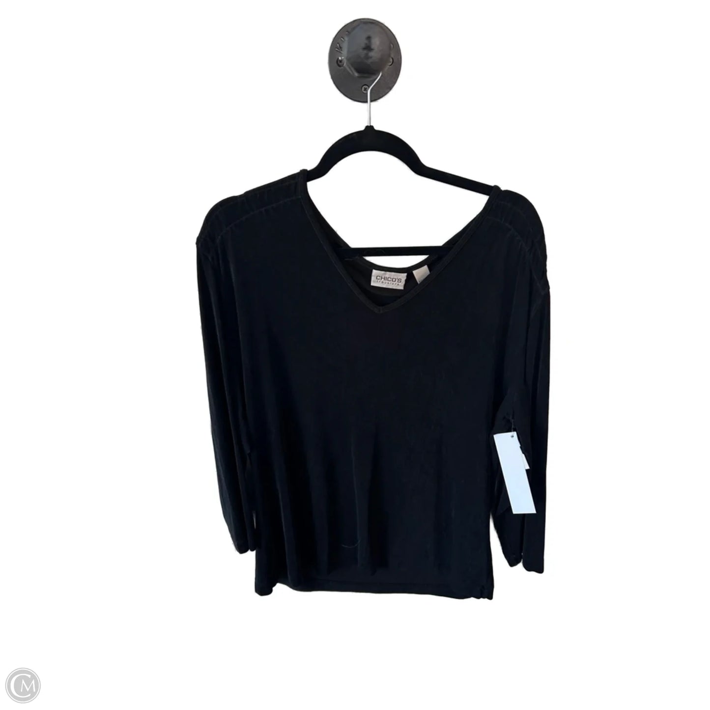 Top Long Sleeve Basic By Chicos In Black, Size: Xl