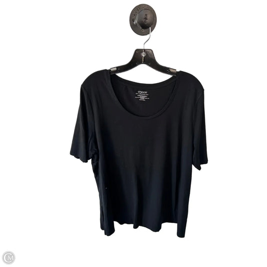 Top Short Sleeve Basic By Chicos In Black, Size: Xl