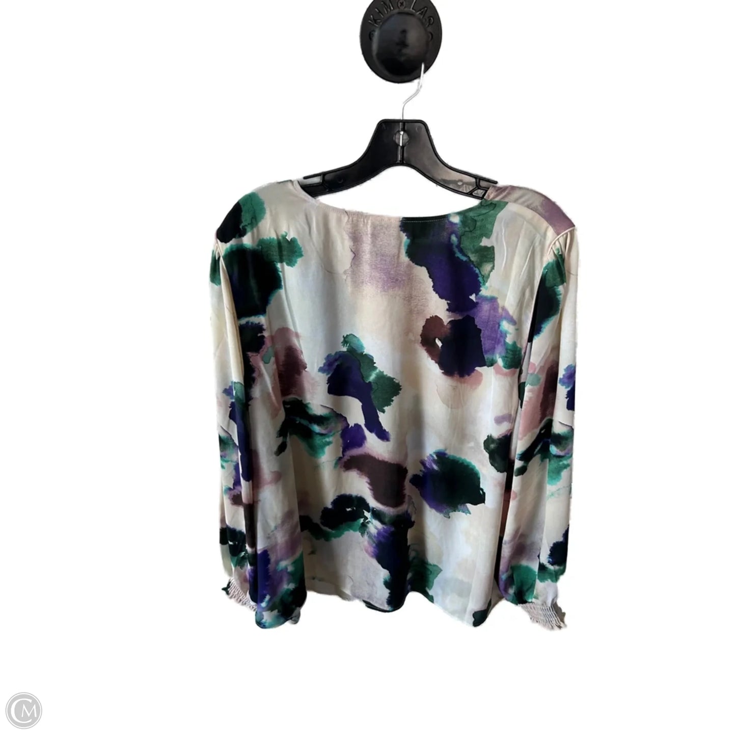 Top Long Sleeve By Cabi In Purple & Tan, Size: Xxl