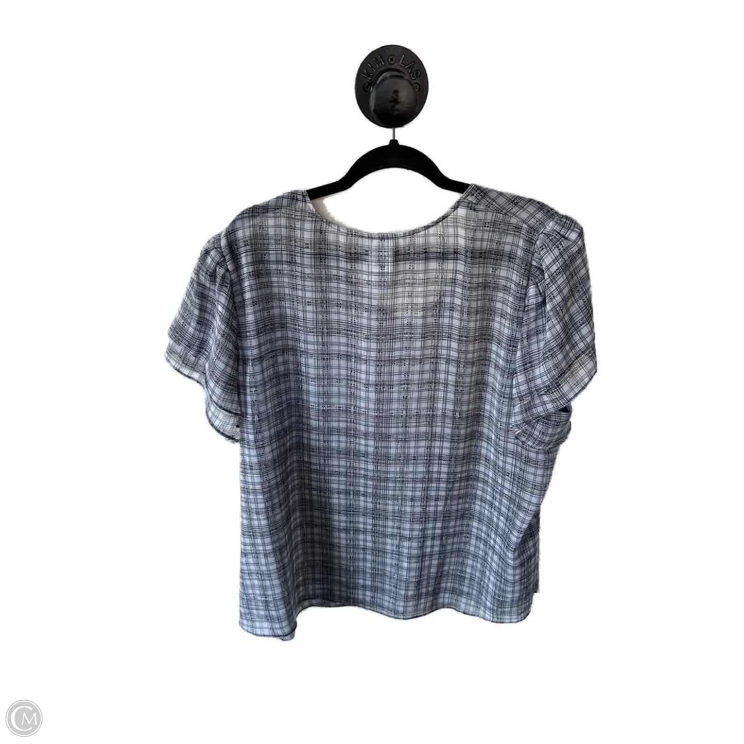 Top Short Sleeve By Cabi In Black & White, Size: Xxl