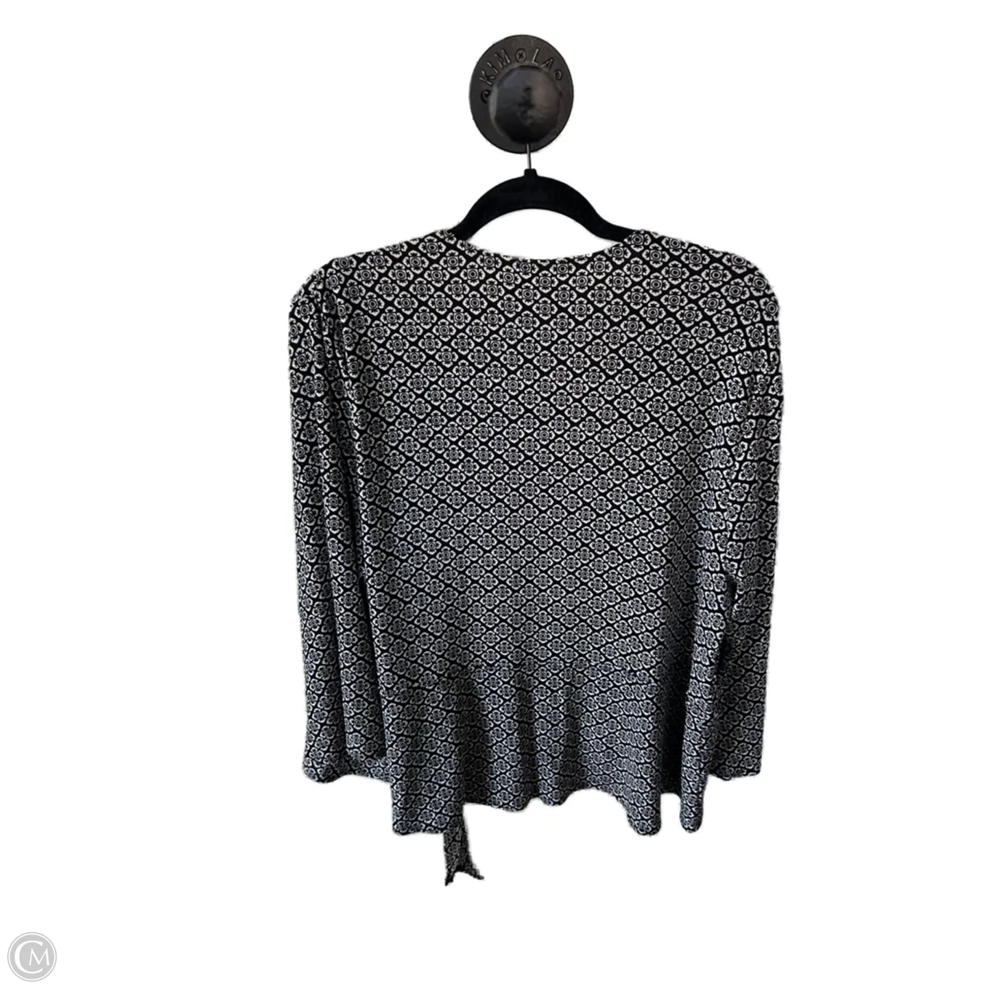Top Long Sleeve By Chicos In Black & Cream, Size: Xl