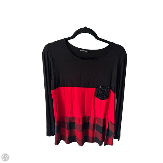 Top Long Sleeve By Clothes Mentor In Black & Red, Size: L
