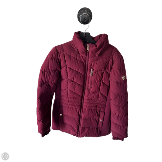 Coat Puffer & Quilted By Michael By Michael Kors In Maroon, Size: M