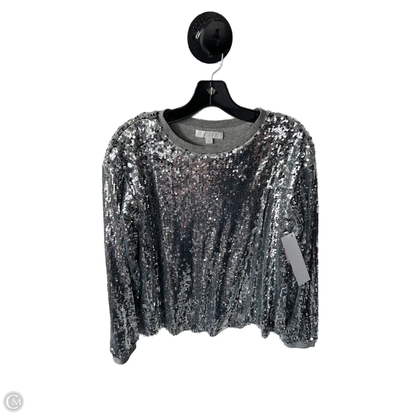 Top Long Sleeve By Eri + Ali In Silver, Size: S