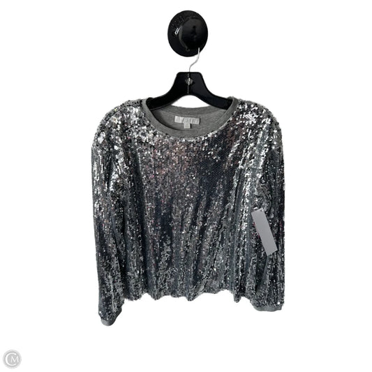 Top Long Sleeve By Eri + Ali In Silver, Size: S