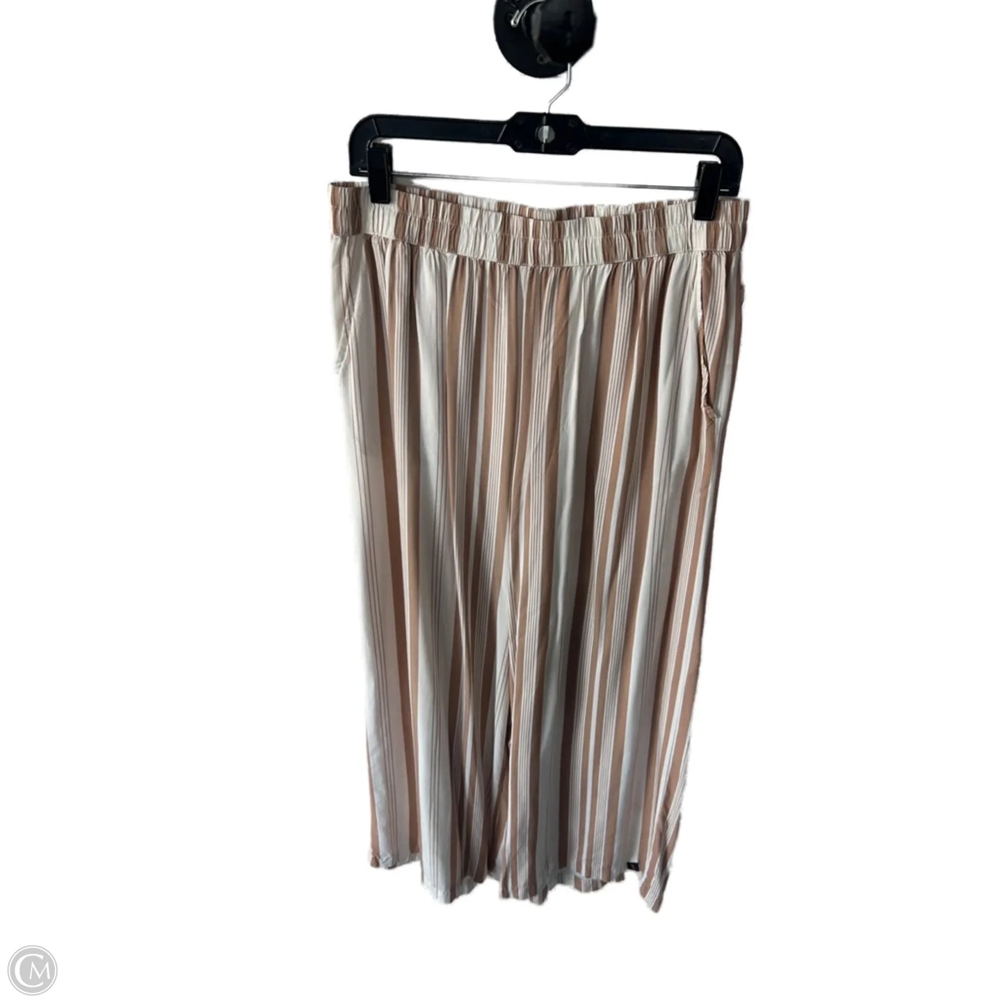 Pants Linen By Clothes Mentor In Tan & White, Size: 12