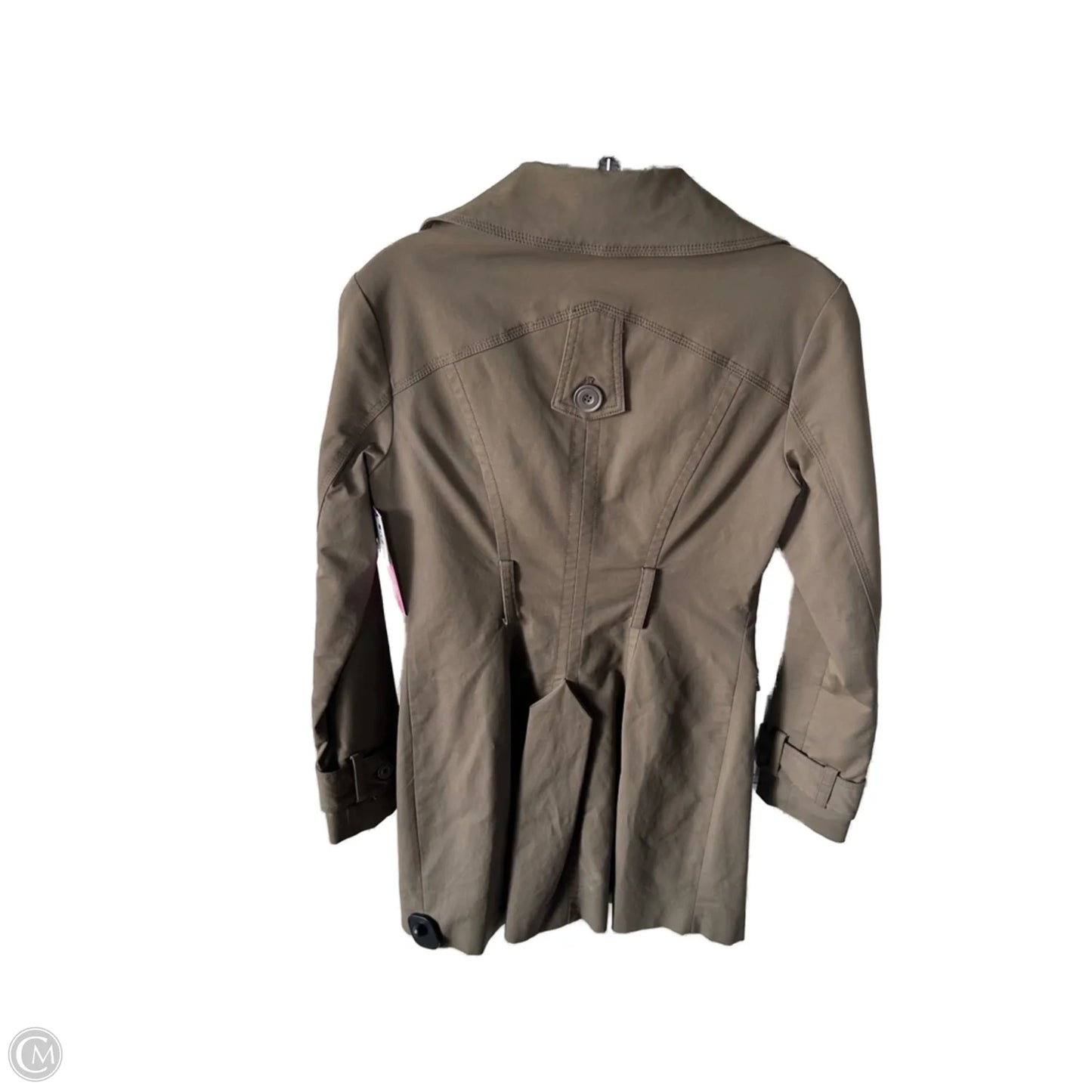Coat Trench Coat By Clothes Mentor In Green, Size: S
