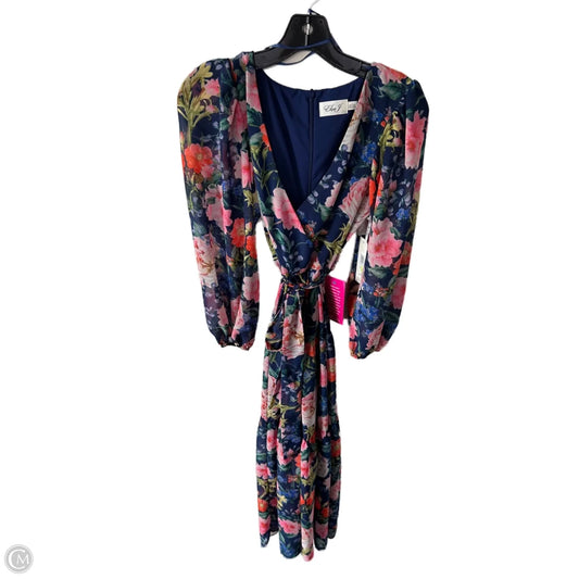 Dress Party Long By Eliza J In Blue & Brown, Size: S