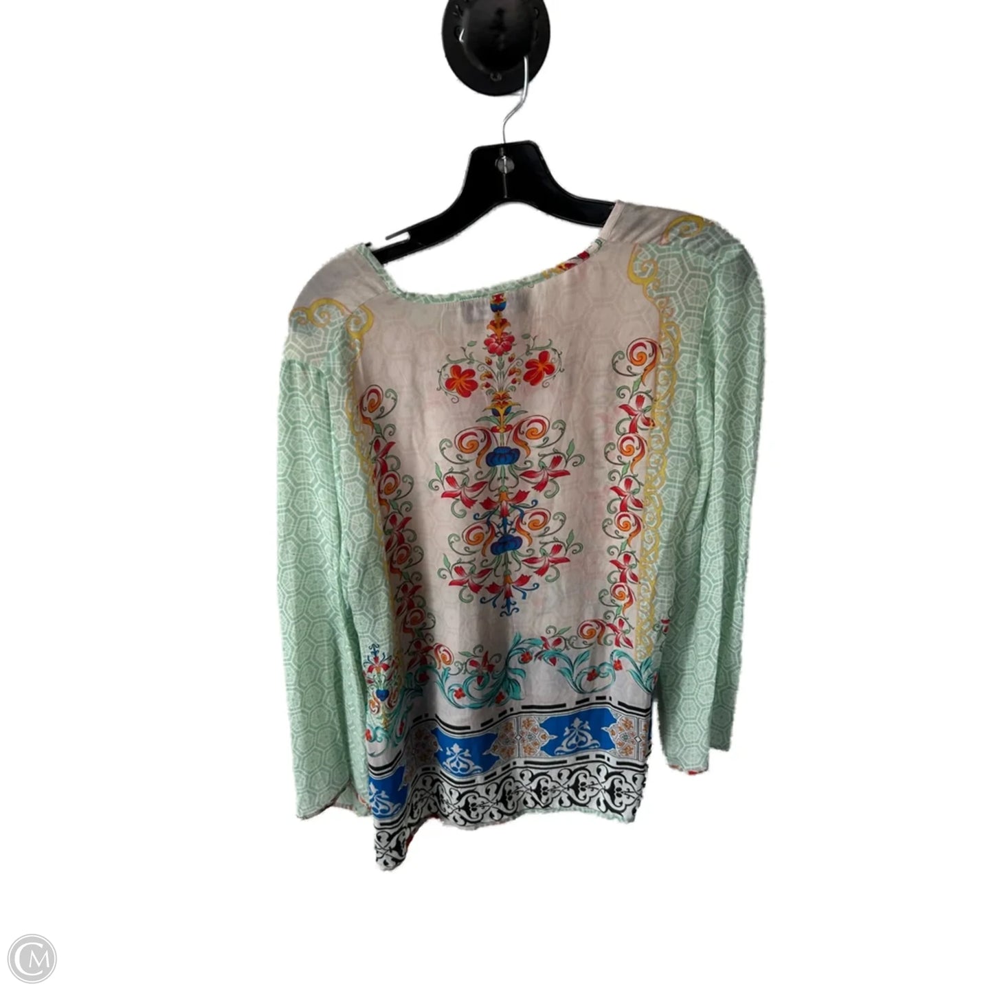Top Long Sleeve By Sundance In Green & Tan, Size: Xs