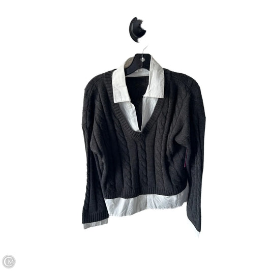 Sweater By Blu Pepper In Grey & White, Size: L