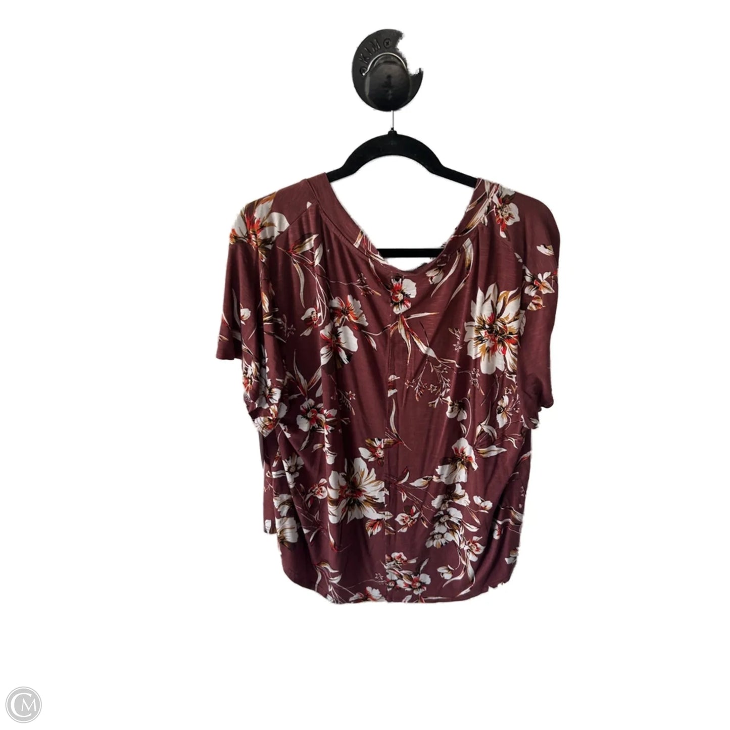Top Short Sleeve Basic By Maurices In Brown, Size: Xl