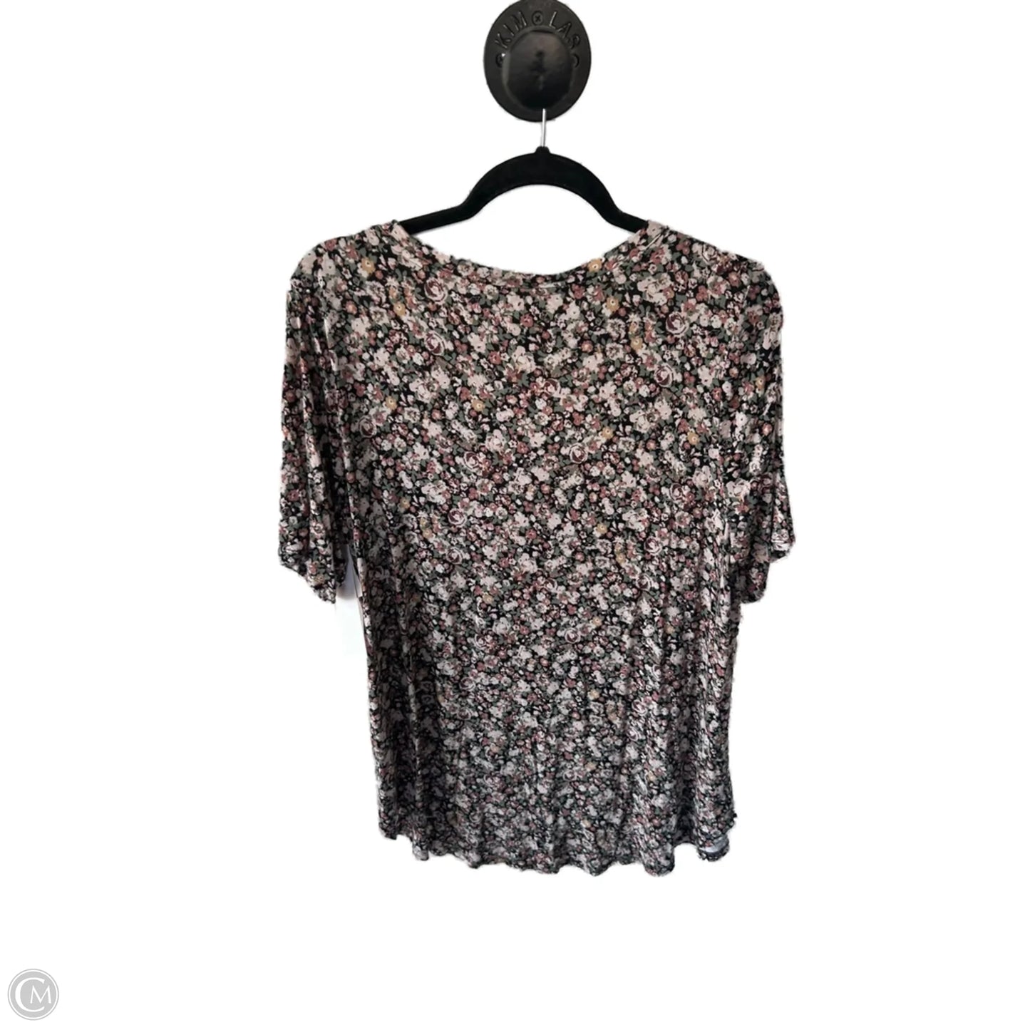 Top Short Sleeve Basic By Maurices In Black & Pink, Size: Xl