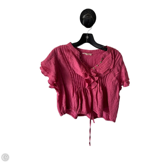Top Short Sleeve By Clothes Mentor In Pink, Size: L