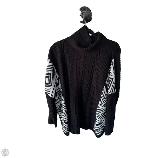 Sweater By Joseph A. In Black & White, Size: Xl