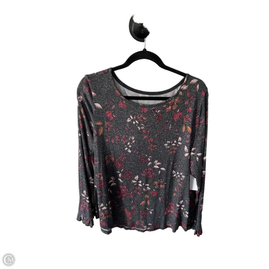 Top Long Sleeve By Maurices In Grey & Red, Size: Xl