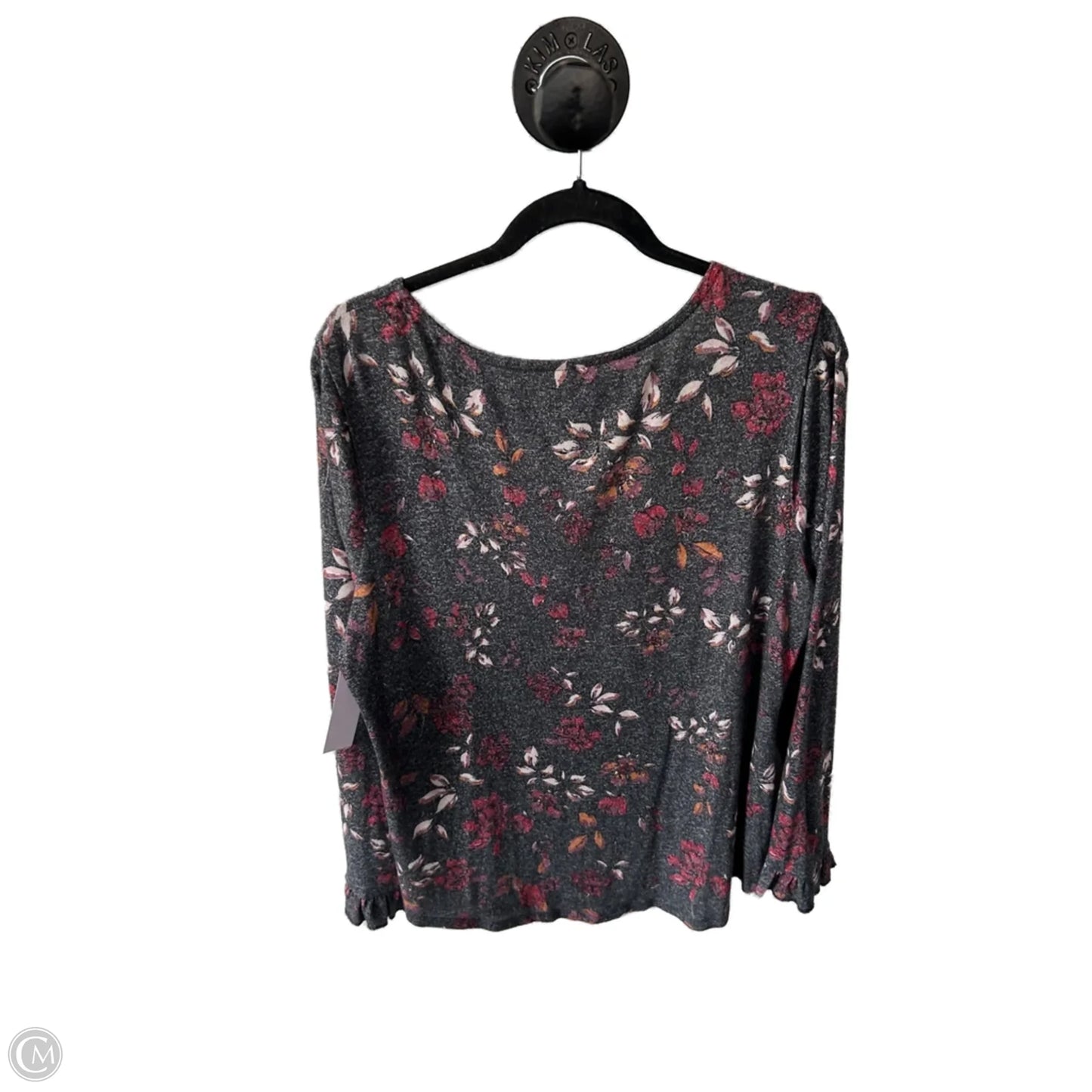 Top Long Sleeve By Maurices In Grey & Red, Size: Xl