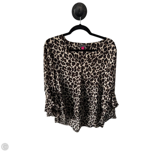 Top Long Sleeve By Vince Camuto In Animal Print, Size: L