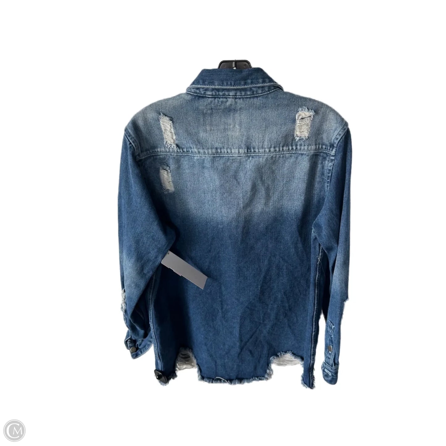 Jacket Denim By American Bazi In Blue Denim, Size: L