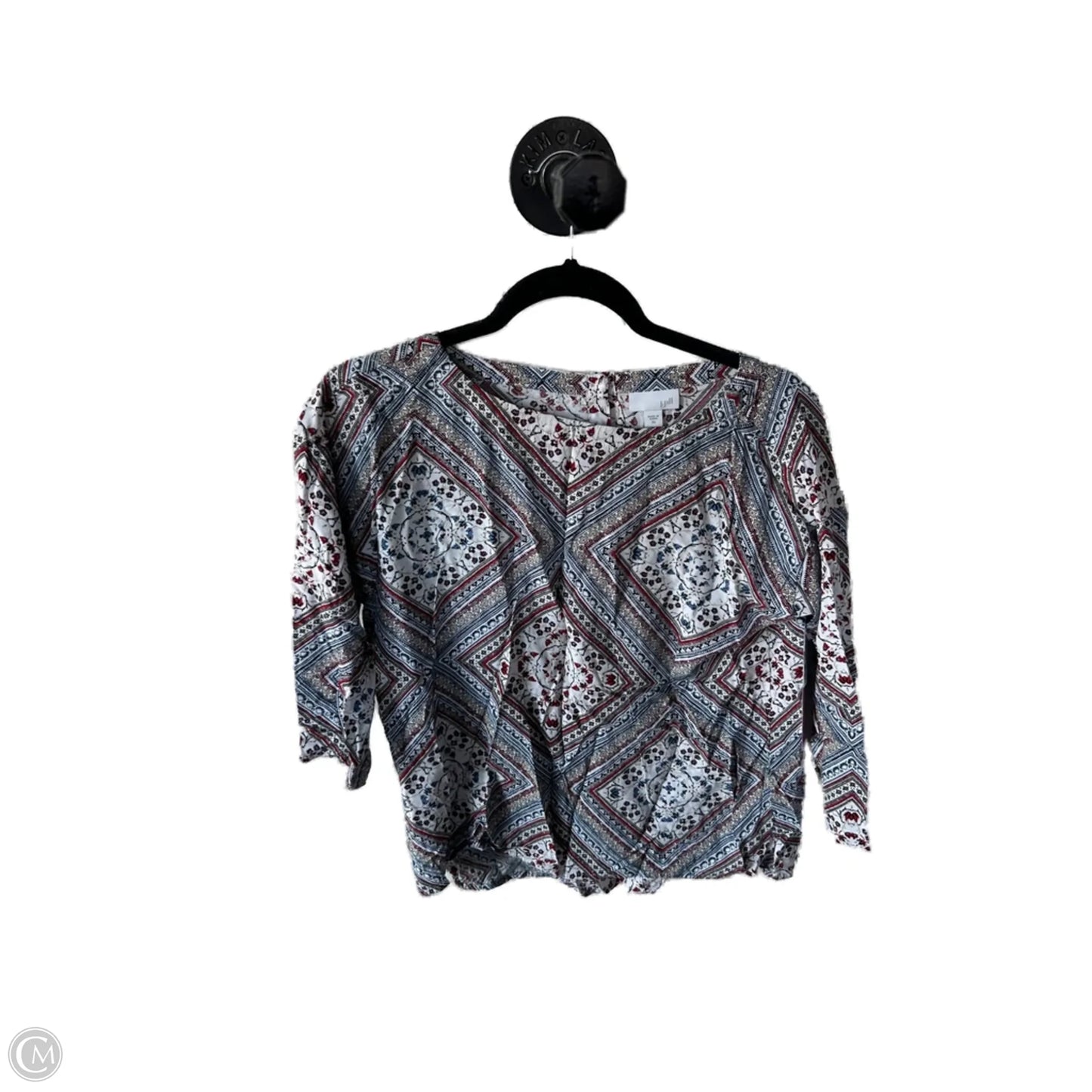 Top 3/4 Sleeve Basic By J. Jill In Blue & Red, Size: Xs