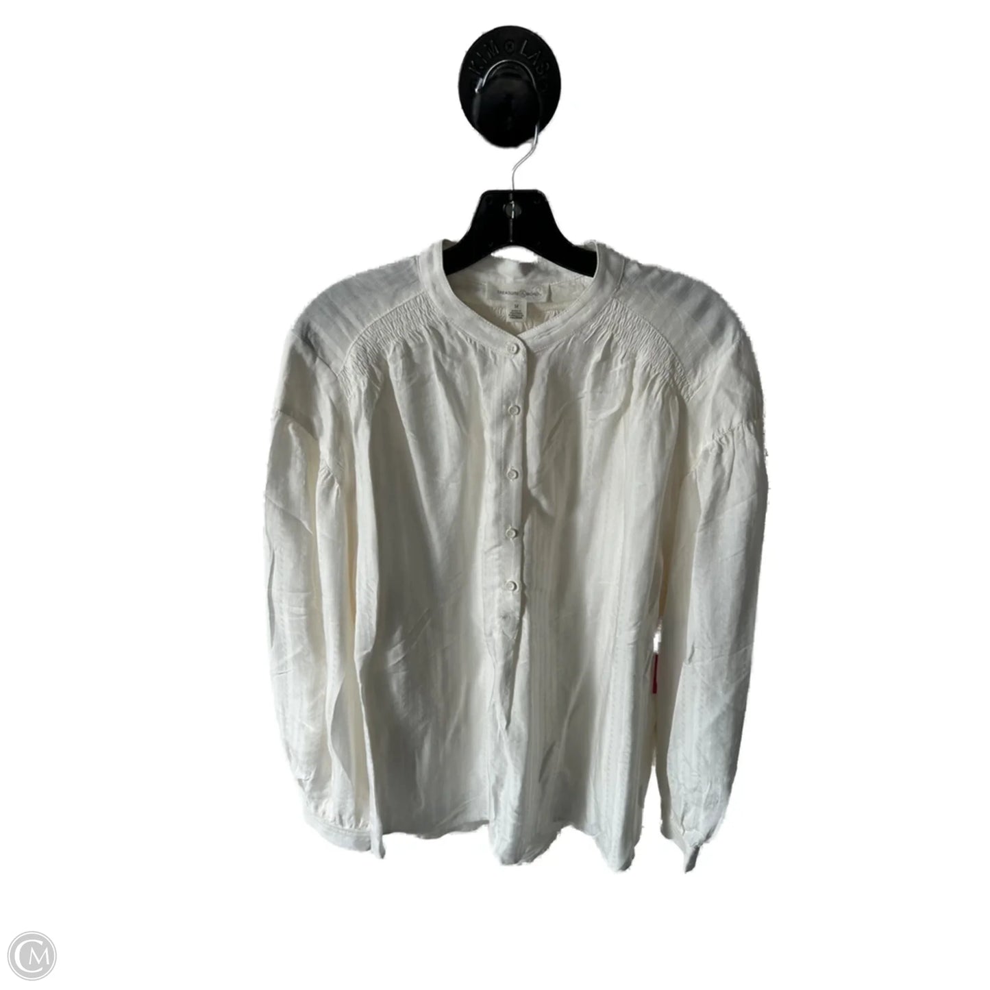 Top Long Sleeve By Treasure And Bond In Cream, Size: M