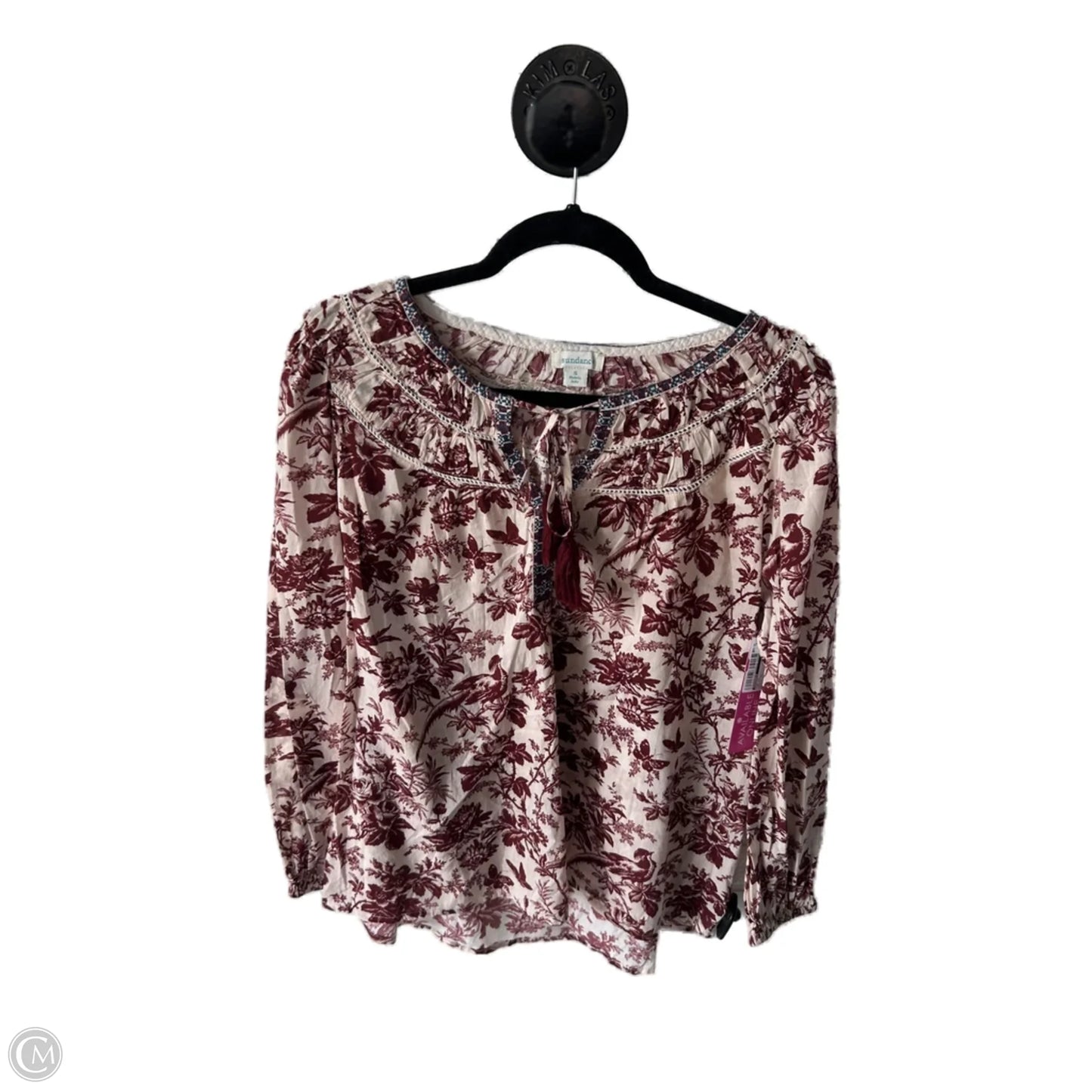 Top Long Sleeve By Sundance In Red & Tan, Size: S