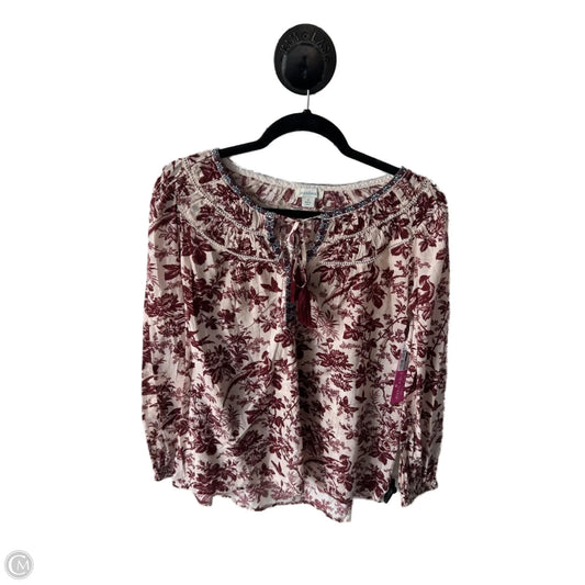 Top Long Sleeve By Sundance In Red & Tan, Size: S