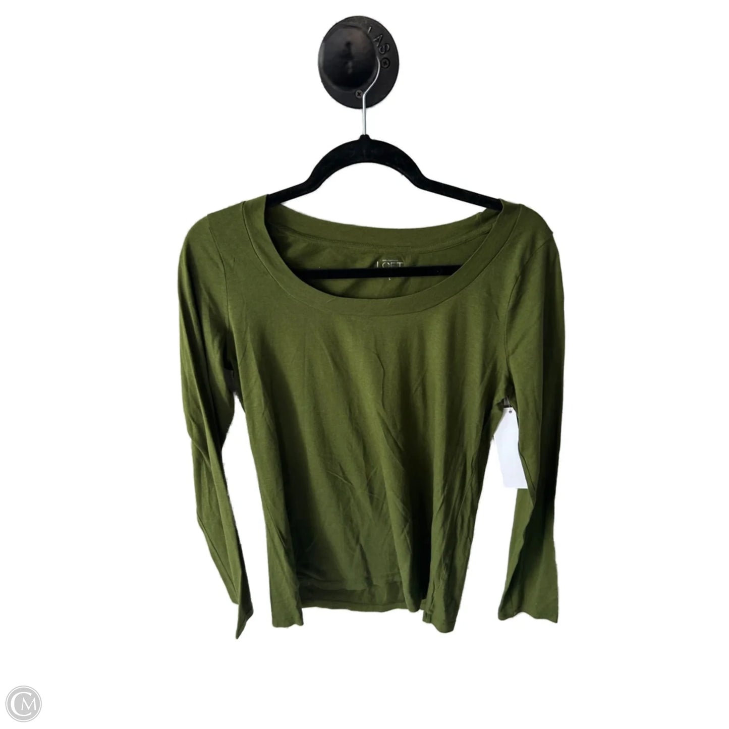 Top Long Sleeve Basic By Loft In Green, Size: L