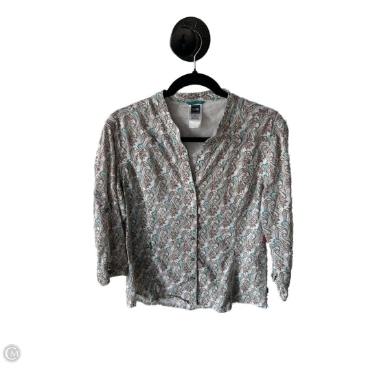 Top 3/4 Sleeve By The North Face In Blue & Brown, Size: L