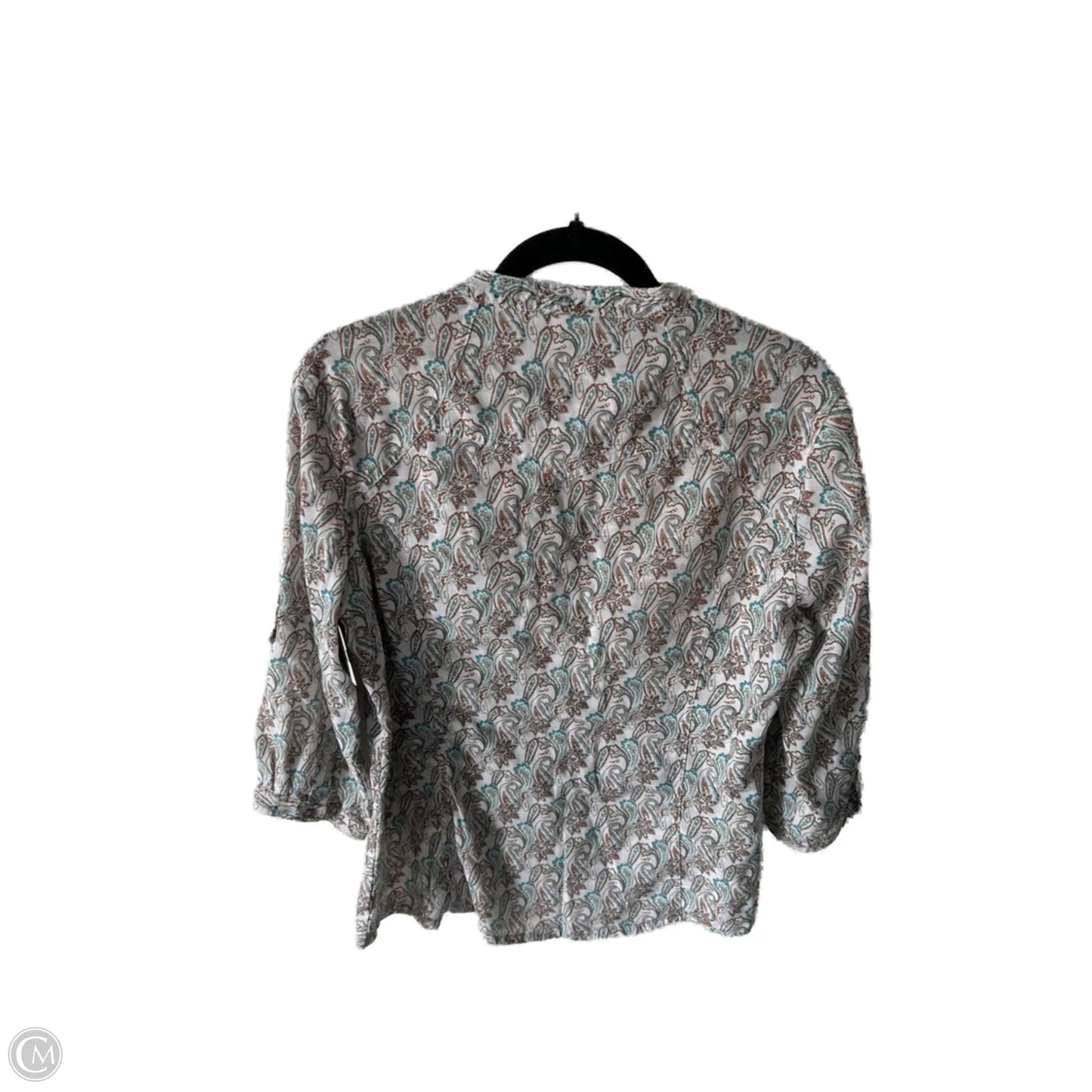 Top 3/4 Sleeve By The North Face In Blue & Brown, Size: L