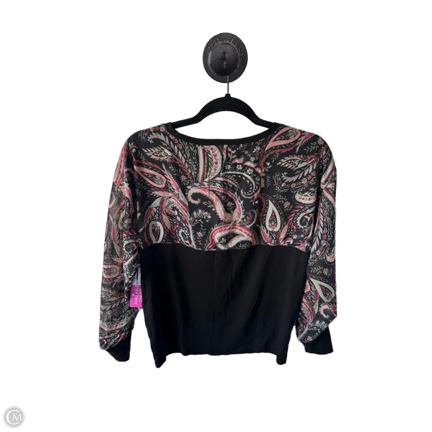 Top Long Sleeve By Chicos In Black & Pink, Size: S