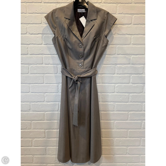 Dress Work By Calvin Klein In Tan, Size: S