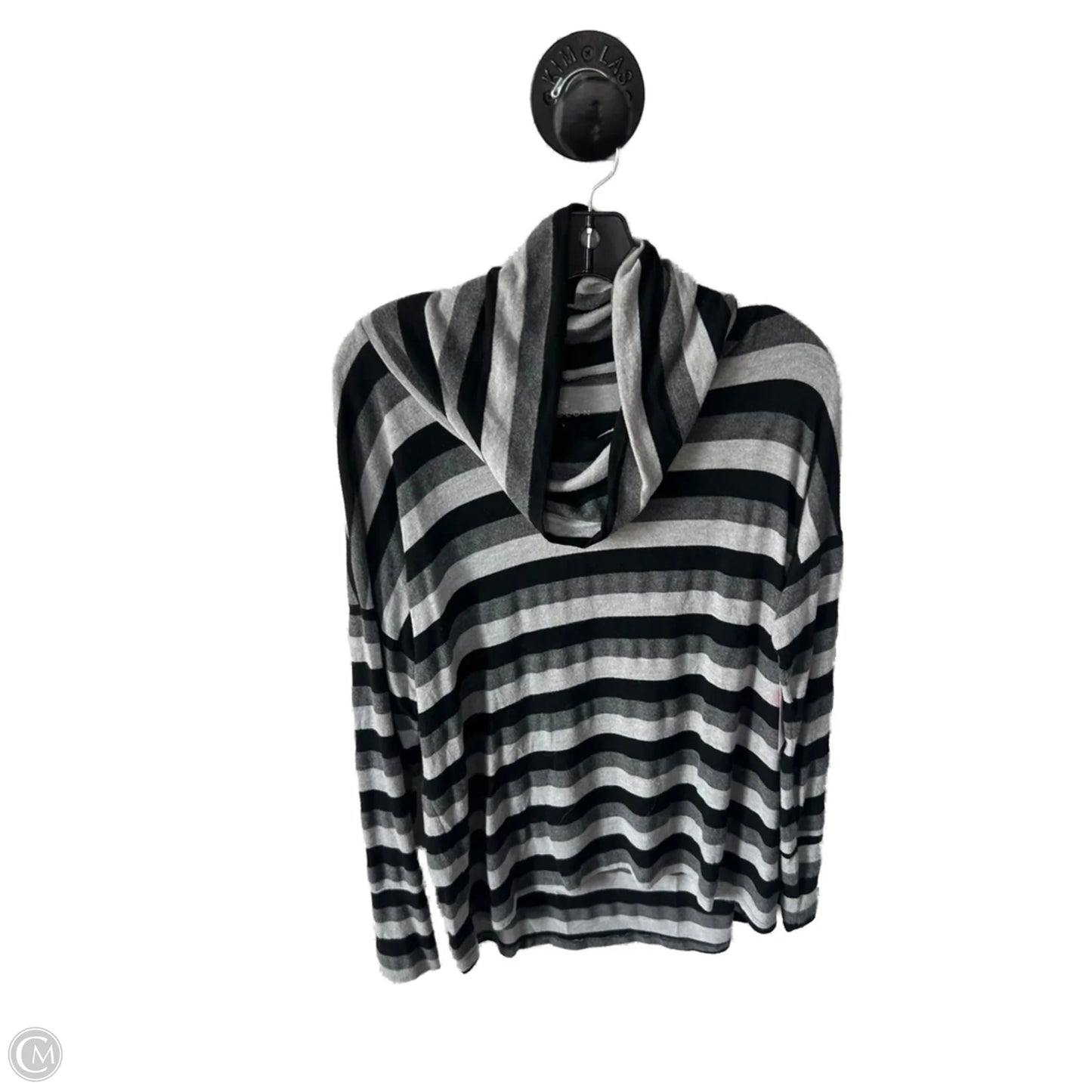 Top Long Sleeve By Caslon In Black & Grey, Size: L