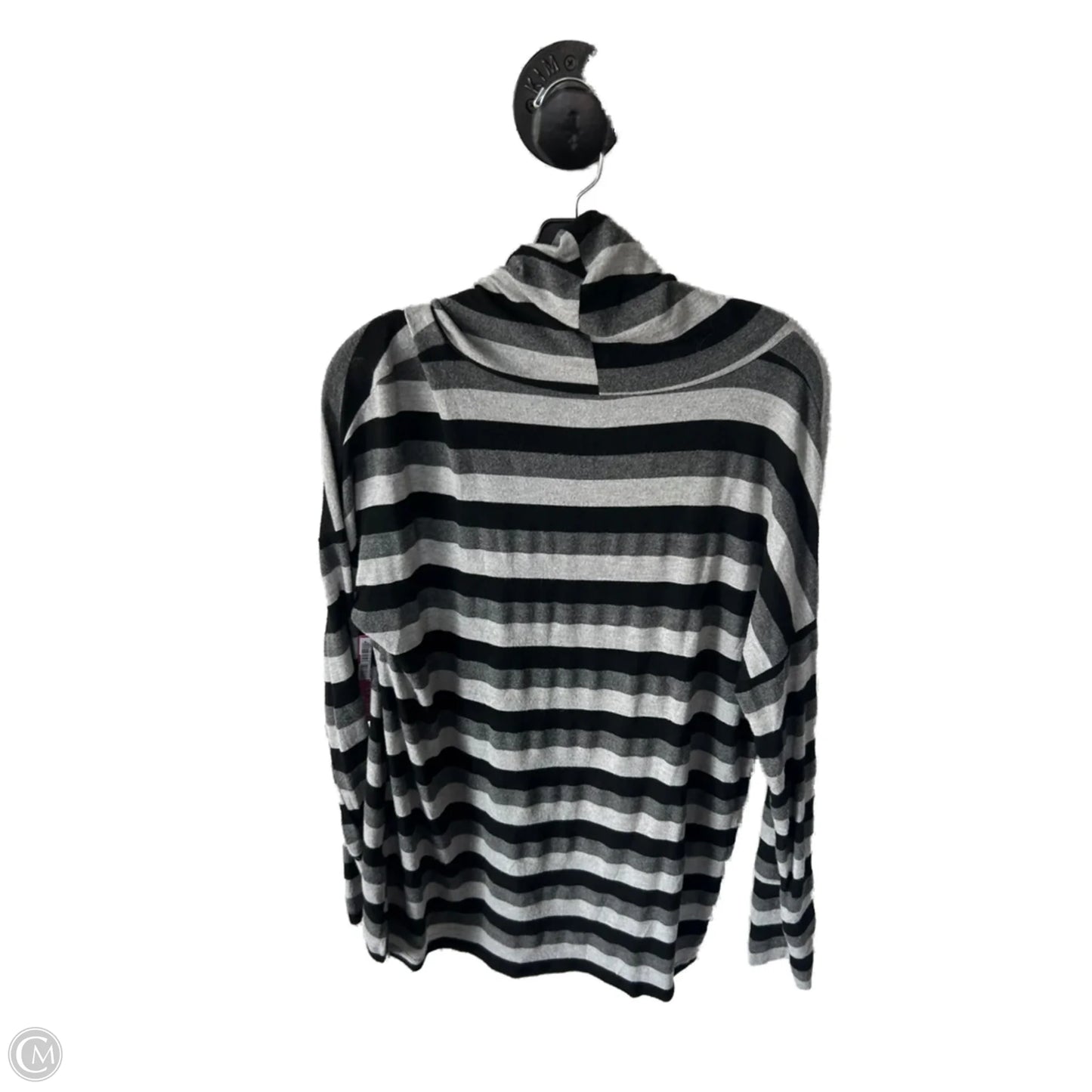 Top Long Sleeve By Caslon In Black & Grey, Size: L