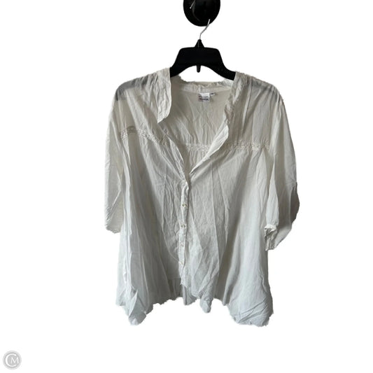 Top 3/4 Sleeve By Clothes Mentor In White, Size: Xl