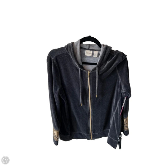 Sweatshirt Hoodie By Chicos In Grey, Size: M