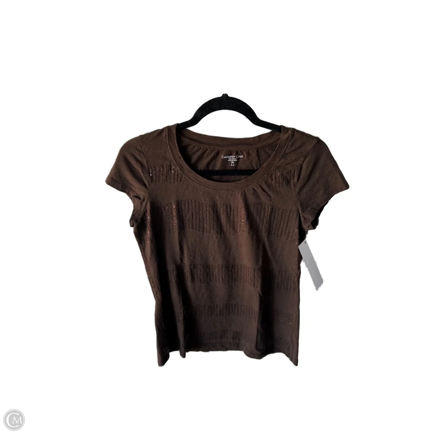 Top Short Sleeve Basic By Coldwater Creek In Brown, Size: Xs