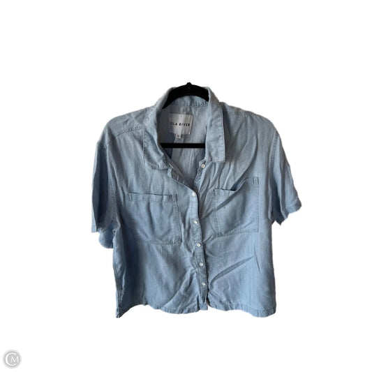 Top Short Sleeve By Lola River In Blue Denim, Size: Xl