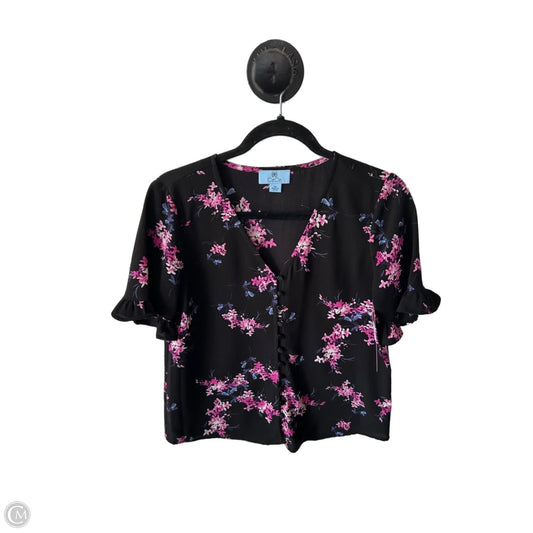 Top Short Sleeve By Cece In Black & Pink, Size: Xs