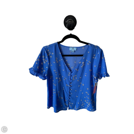 Top Short Sleeve By Cece In Blue, Size: S