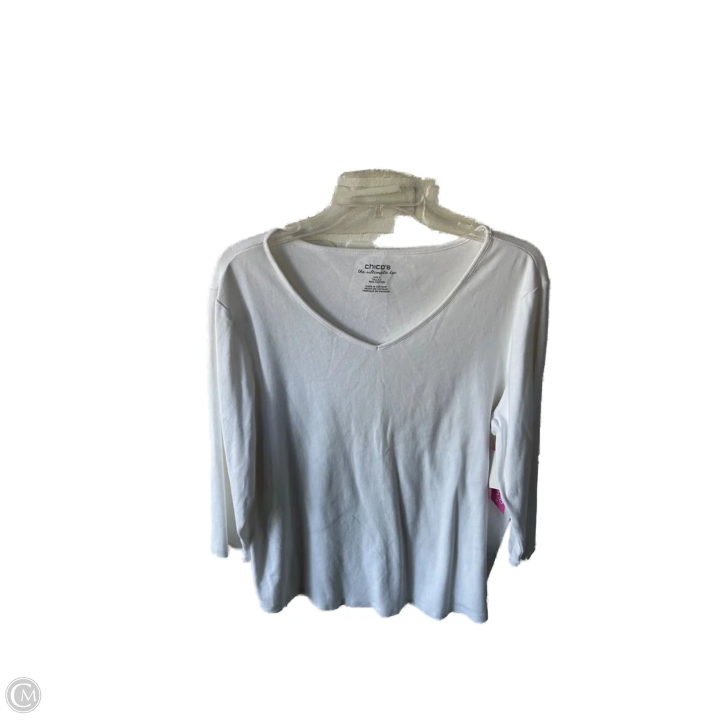 Top Short Sleeve Basic By Chicos In White, Size: Xl