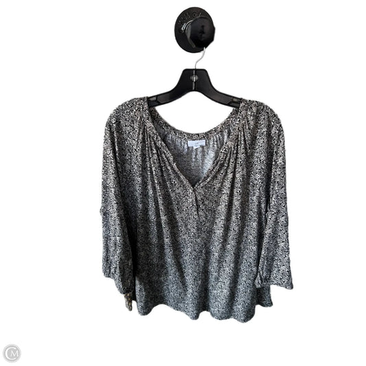 Top 3/4 Sleeve By J. Jill In Black & Cream, Size: Xl